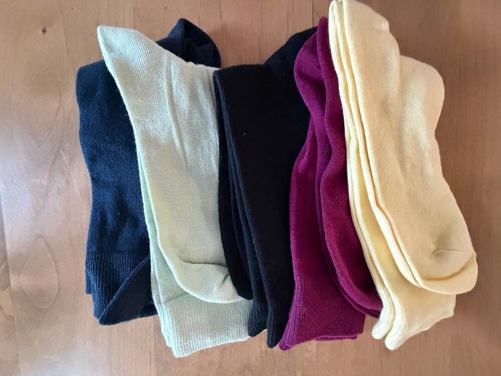 Unbranded Multi-Color Ribbed Cotton Blend Mid-Tube Crew Socks Set